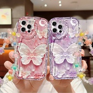 For IPhone 17 16 11 Pro 13 15 7Plus Pro Max 8 6 6s XR XS Shiny Butterfly Beaded Case