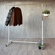 台灣製/優米/簡約奢華單桿伸縮吊衣架 衣架 鐵架 角鋼 層架