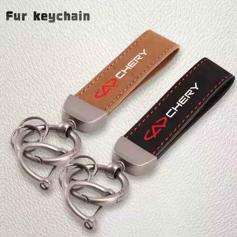 Suitable for Chery Panda Tiggo Pro Arrizo Fora Talisman E3 X1 T11 EQ7 badge car keychain leather sue