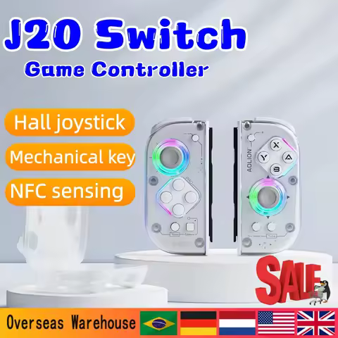 Aolion J20 Wireless Joy-Con for Switch 2 OLED Lite Hall Effect Joystick RGB Controller Six-Axis Gyro