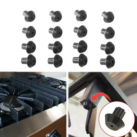 16PCS 1x1x0.9cm Gas Range Burner Grate Foot Compatible Stove Gas Stove Burner Foot Rubber Feet For G