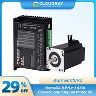 Cloudray Nema 34 Isinarang Stepper Motor Kit Na May Encoder 8.5N.M 4.9A At 20-80Vac/24-100 VDC Drive