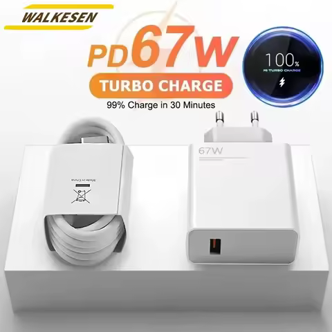 67W USB Fast Charging Charger With 6A Type C Cable For Xiaomi 14 Ultra Pro Redmi Note 13 Pro X5 F5 P