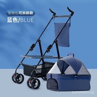 [Upgrade quality]Stroller Pet Dog Cat Teddy Baby Trolley out Small Pet Dog Car Lightweight Detachable Cage Folding