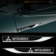 2Pcs Metal Car Sticker Fender Side Blade Badge Decal For Mitsubishi Asx Lancer Pajero 4 Outlander 3 