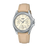 Casio Ladies' Standard Analog Beige Leather Strap Watch LTP2088L-9A LTP-2088L-9A