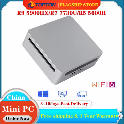 2024 Topton New Gamer Mini PC AMD Ryzen 9 5900H 5800U Windows 11 2xDDR4 2xNVMe Gaming Mini Computer 