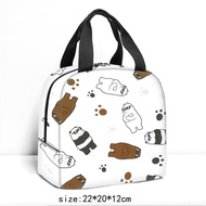 We bare bears Lunch Bag Lunch Box Cartoon Lunch Bag Student Lunch Bag School Snack Box Travel Bag Reusable Lunch Box