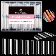 UNA GELLA Tapered Square Nail XXL Tips 120 PCS No C Curve Gel Extra Long Straight Nails Half Fake Tr
