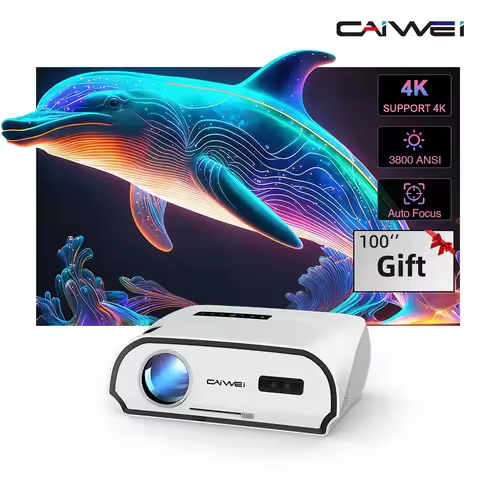 CAIWEI A10R Projector 4k Android for Home Full HD 1080P Auto Focus Wifi 6 3800 ANSI Smart TV Portabl