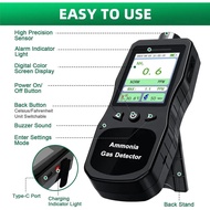 Portable Ammonia Gas Detector,0-200 PPM Rechargeable Ammonia Gas Monitor,Digital Air Quality NH3 Gas