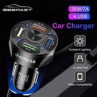 Geepact 35W car charger 12v 24v fast charger Quick Charge 3.0 2.1 USB Car Fast Charger for Xiaomi Huawei Samsung Super Charge Power Delivery Quick Charge Adapter Support 12V 24V Car
