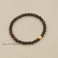 4mm agarwood ring mixed with lucky 4-leaf clover - Small Bud - Single agarwood ring with 4mm, 6mm lu