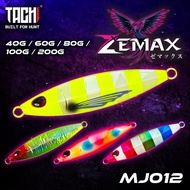 TACHI ZEMAX MJ012 Jig Lure 40g 60g 80g 100g–200g Metal Slow Jig Light Jig Jig Candy Luminous Sea Fis