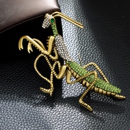 Fashion Large Size Diamond Mantis Brooch Summer Clothing Accessories Pin Retro Insect Pin IHAB