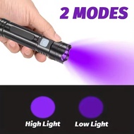 Uv Led Flashlight 365nm Rechargeable Purple Light Flashlight Uv Urine Light Detection Stain W9w3