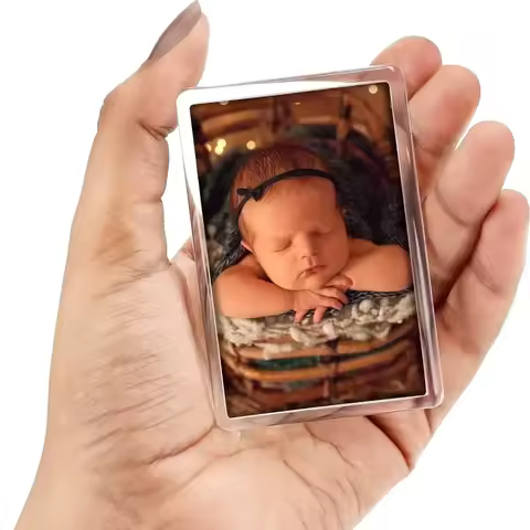 10/50/100 Pieces of Blank Magnet Photo Frames 7.7*5.2CM Photo Protectors Transparent Acrylic Fridge 