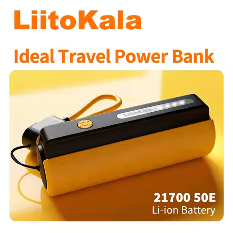 LiitoKala PB-E01 21700 5000mAh Power Bank Fast Charger Wireless Portable Charger 21700 Power Bank Fo