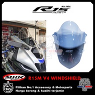 YAMAHA R15M VISOR R15 V4 WINDSCREEN ANTI PECAH IMPORT MHR RACING R15V4 WINDSHEILD FRONT FAIRING