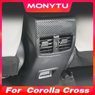 For Toyota Corolla Cross 2020-2024 Interior Accessories Car Rear Armrest Air Outlet Trim Panel Cover Anti-Kick Pedal Sticker