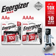 Energizer Alkaline Batteries Max AA8 / AAA8 Battery 1.5V AA LR6 / LR03 AAA ( 8pcs ) * 100% Original 