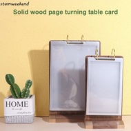 STAMWEEKEND Ads Display Stand, Wooden Holder Label Holder Menu Card Holder, Multipurpose Acrylic Aon