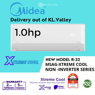 [Delivery Out Of KL.Valley ] Midea Xtreme Cool 1.0Hp R32 Non Inverter Air Cond MSAG-Series