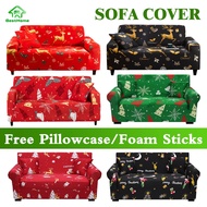 Christmas Sofa Cover Stretch 1/2/3/4 Seater Sofa Seat Cover Regular/L Shape/Corner Sofa Slipcover