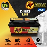 Installation Provided Banner AGM DIN 92 DIN 100 LN5 Auto Start Stop Car Battery Bateri Kereta OE Bra