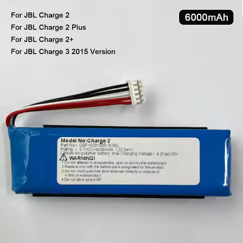 Replacement Li-ion Battery 6000mAh For GSP1029102R JBL Charge 2 / 2+ / 3 2015