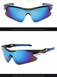1入款戶外運動太陽眼鏡,男女通用騎行防風護目鏡,uv400防曬鏡片