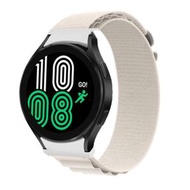 全城熱賣 - 適用於三星 Galaxy Watch5 / Watch5 Pro / Watch4 / Watch4 Classic 通用尼龍迴環錶帶（白色）