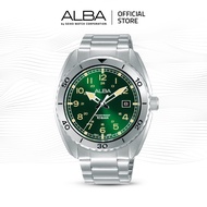 Alba Active Jam Tangan Pria Sport AS9U71 / AS9U71X1 Quartz Green Dial Stainless Steel Strap Watch