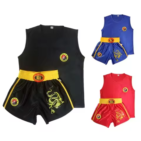Unisex Boxing Uniform Sanda Suit Kongfu Uniform Wushu Clothing Martial Arts Performance Costume for