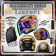 Gracshaw Helmet Gennex G535 JAPOP Japan Edition with FREE HELMET BACKPACKS (G535 Japan Series)