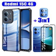 Redmi 15C 4G Acrylic Phone Case Redmi 14C Redmi A5 A4 A3 Tempered Glass Screen Protector and lens Fi