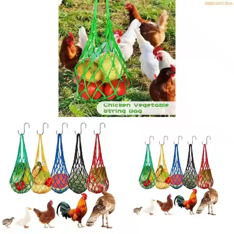 K1AE Chicken Feeder Hanging Mesh Bag For Clean And Organized Poultry Feeding Supply