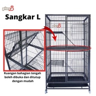 (Saiz L) Sangkar Kucing Besar 2 Tingkat / Big Cat Cage 2 Level