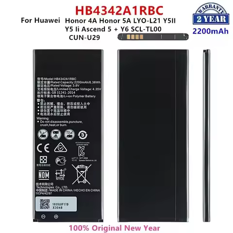 Orginal HB4342A1RBC 2200mAh Battery For Huawei Honor 4A Honor 5A LYO-L21 Y5II Ascend 5 + Y6 SCL-TL00