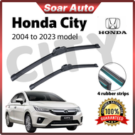 Honda City Car Wiper 2 PCS Silicone Wiper Blade Set Pair for 2004 to 2023 Model U-Type Banana Type C