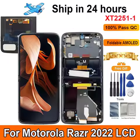 6.7"For Motorola Razr 2022 LCD Display Screen Touch Panel Digitizer Replacement Parts Screen 2.7"Sec