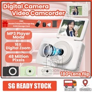 【SG STOCK】180°Lens Flip 1080P Digital Camera Video Camcorder 48MP Photo16X Zoom Anti-shake HD Digita