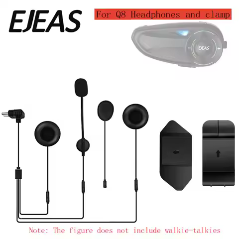 Original EJEAS Mounting Clip Double-Sided Tape Base Type-C Interface Headset For Q8 Motorcycle Helme