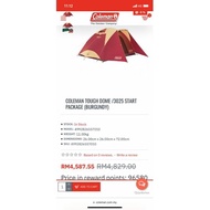 coleman tough dome burgundy rare item tent glamping camping