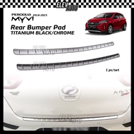 Perodua Myvi 2018 - 2023 CHROME TITANIUM Rear Bumper Pad Trim Guard Cover Bodykit Gear Up GearUp Acc