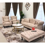 🔥Termurah 🔥Sofa Baldu Berkusyen Tebal Berlilit Butang Sofa Set 3 Seater + 1 Seater + 1 Seater + 1 St