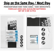 F0rcl@z LR03 AAA Alkaline Batteries (4 / 12 Pieces) /  Battery AAA  / Bateri AAA