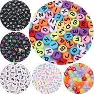 4x7mm 100pcs/lot Round Flat Alphabet /Letter Acrylic Spacer Beads For Fashion Jewelry Handmade Craft