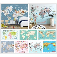 Custom wallpaper cartoon world map tv background wall living room bedroom children room background 3