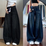 919JEANS American Style Unisex Curved Loose Jeans Fashionable Dark Black Blue Jeans Women Baggy Jean